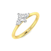 Three-Stone Diamond Engagement Ring in Two-Tone
